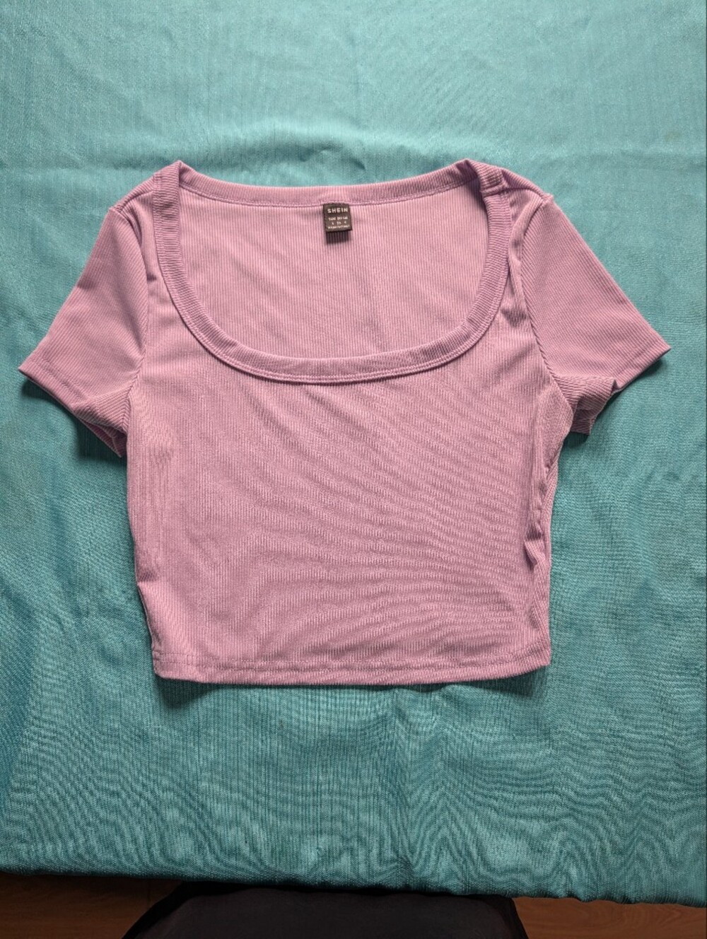 SHEIN Pastel Pink Scoop Neck Short Sleeve Crop Top 💕